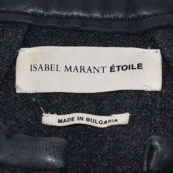 Isabel Marant Etoile Cypress Varsity Jacket Wool Leather Bomber Coat 36 M 6 - Picture 12 of 15